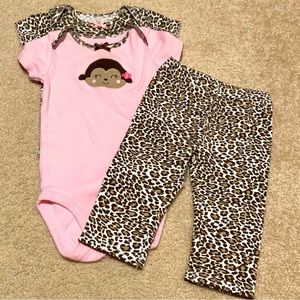 Child of Mine Outfit - Monkey/Animal Print - 3pc
